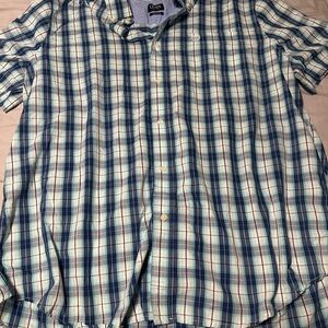 Chaps Blue and White Casual Button Down Shirt
